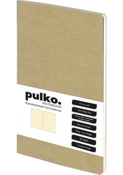 Terzi Dikiş 13X21 cm Çizgisiz Defter Bej