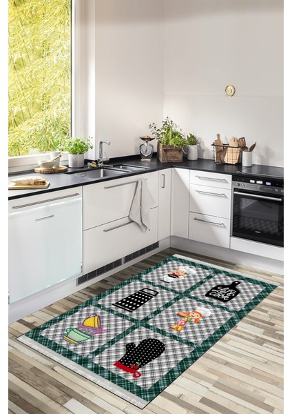 Mutfak Halısı Yıkanabilir Kilim Kaymaz Tabanlı Halı Dijital Baskı Dot Tabanlı Mutfak Halısı 9022A fiyatları
