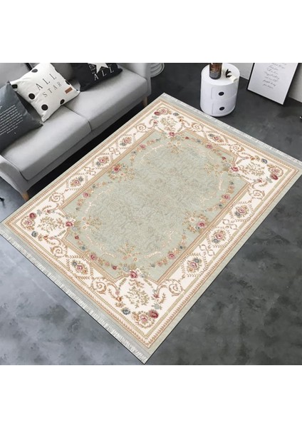Vintage Desenli Floral Halı Yıkanabilir Kilim Kaymaz Tabanlı Yolluk Dot Tabanlı Halı 2098B fiyatları