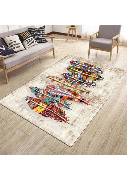 Tüy Desenli Halı Yıkanabilir Halı Kilim Kaymaz Tabanlı Yolluk Dot Tabanlı Halı 2196A