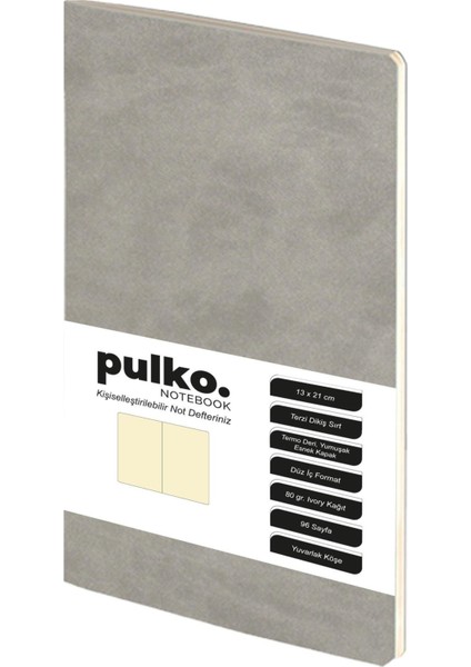 Terzi Dikiş 13X21 cm Çizgisiz Defter Gri