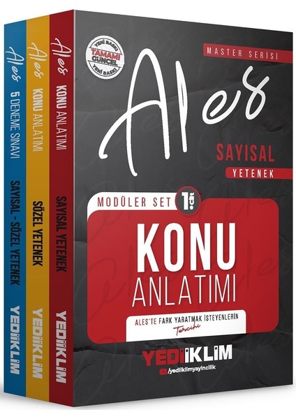 Yediiklim 2026 Master Serisi Ales Sayısal Sözel Yetenek Modüler Set+5 Deneme 3 Kitap