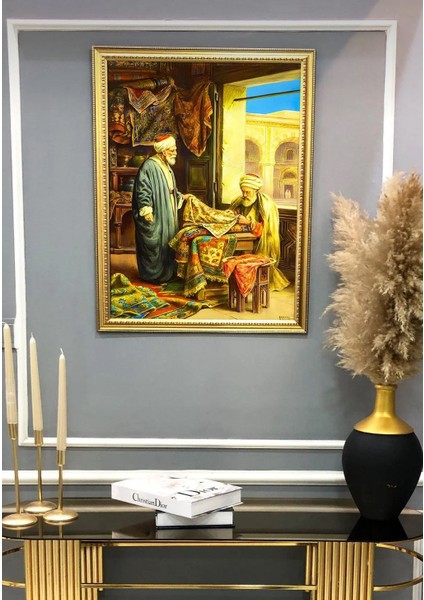 Halı Satıcısı Desenli Çerçeveli Tablo Duvar Tablosu 50X70CM fiyatları
