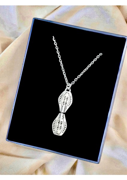 Kaykay Parlak Tasarım Detaylı Unisex 925 Ayar Gümüş Kolye