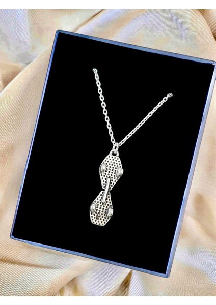 Kaykay Parlak Tasarım Detaylı Unisex 925 Ayar Gümüş Kolye