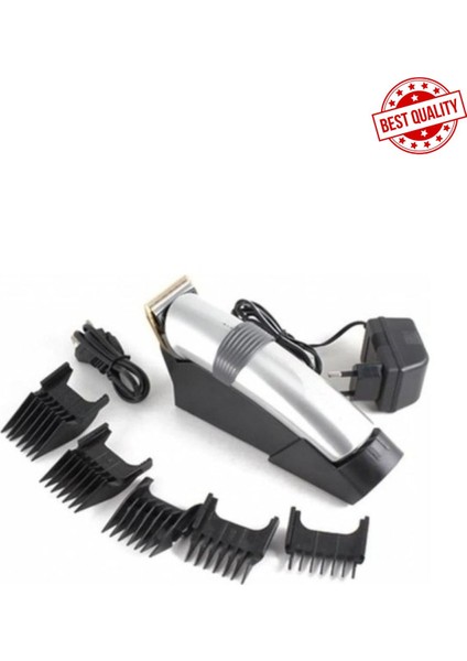 Taşınabilir 4 Bıçaklı Şarjlı Mini Saç ve Sakal Tıraş Makinesi Gri