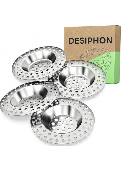 4'lü 304 Kalite Paslanmaz Çelik Lavabo Süzgeci | Gider Tıkanıklığı Önleyici Süzgeç Seti