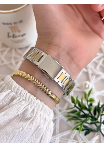 Çelik Kordon 3 Atm Suya Dayanıklı Özel Tasarım Kadın Kol Saat+Bileklik VS.BLKT.0491 modelleri