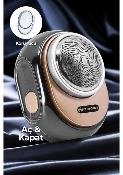 Kompakt Yuvarlak Tıraş Makinesi, Siyah, Seyahat Dostu, Pratik ve Hafif Tasarım indirimleri