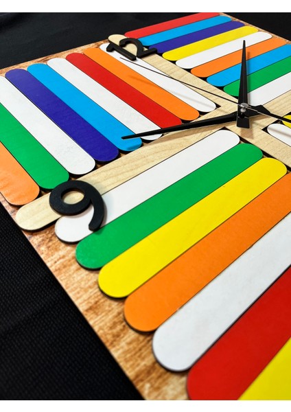 Montessori Ahşap Çubuklu Eğitici Duvar Saati – Sessiz Mekanizmalı fiyatları