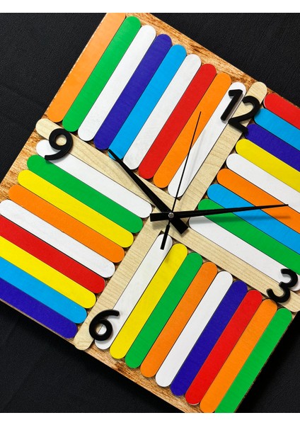 Montessori Ahşap Çubuklu Eğitici Duvar Saati – Sessiz Mekanizmalı modelleri