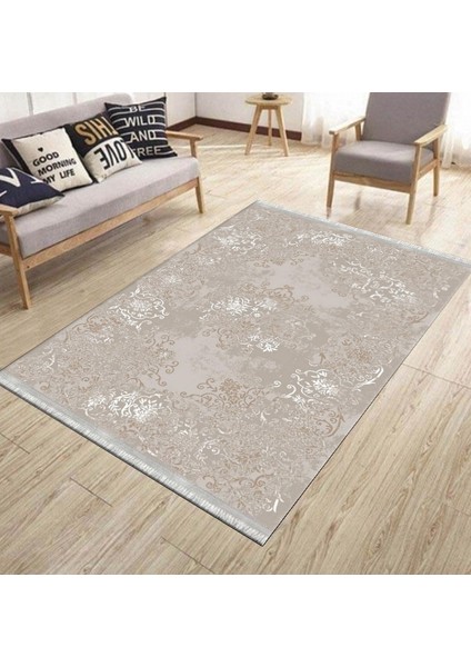 Bohem Desenli Makinede Yıkanabilir Kilim Kaymaz Dot Tabanlı Koridor Antre Halısı 3056A