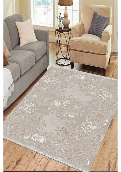 Bohem Desenli Makinede Yıkanabilir Kilim Kaymaz Dot Tabanlı Koridor Antre Halısı 3056A