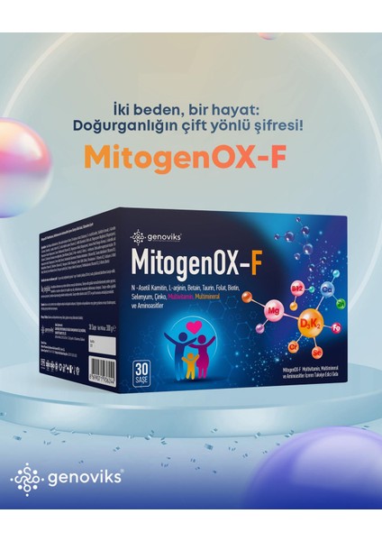 mitogenOX-F 30 Saşe Günlük Multivitamin ve Mineral Takviyesi + Infertilite Desteği fiyatları