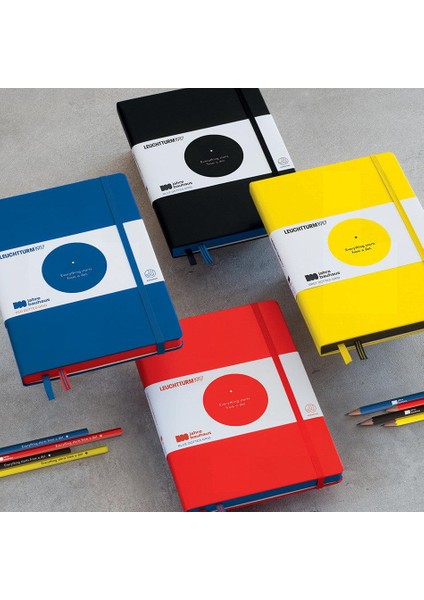 LEUCHTTURM1917 Bauhaus Serisi Not Defteri, Orta Boy (A5), Sert Kapak, 251 Sayfa Mavi Noktalı Defter Red 359619 indirimleri