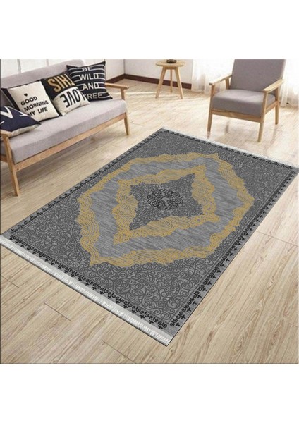 Özel Tasarım Vintage Kaymaz Tabanlı Makinede Yıkanabilir Kilim Dot Tabanlı Salon Halısı 3120A