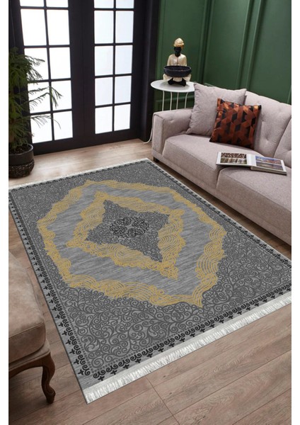 Özel Tasarım Vintage Kaymaz Tabanlı Makinede Yıkanabilir Kilim Dot Tabanlı Salon Halısı 3120A