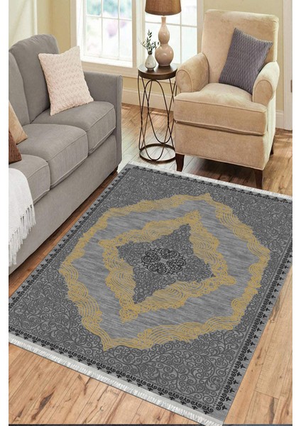 Özel Tasarım Vintage Kaymaz Tabanlı Makinede Yıkanabilir Kilim Dot Tabanlı Salon Halısı 3120A