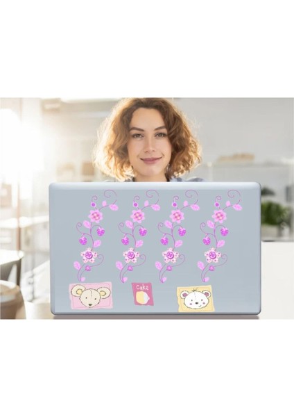 Defter Sticker,laptop Sticker Çiçekli Ağaç Desenli Pvc 70X50X0,5CM