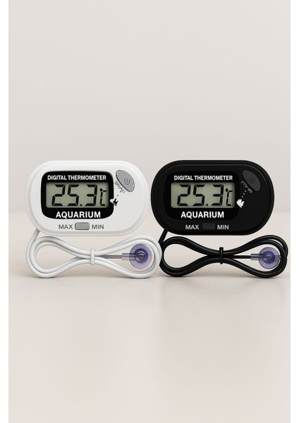 Dijital Termometre – Akvaryum, Buzdolabı, Oto ve Seracılık Için LCD Sıcaklık Ölçer (1 Adet)