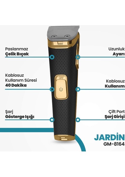 Paslanmaz Çelik Fonksiyonlu Saç ve Sakal Şekillendirme Cihazı Siyah