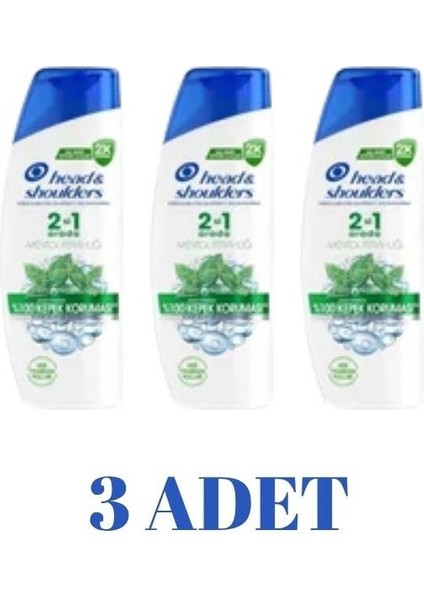 Mentol Ferahlığı Veren Şampuan 2/1 330 ml x 3 Adet