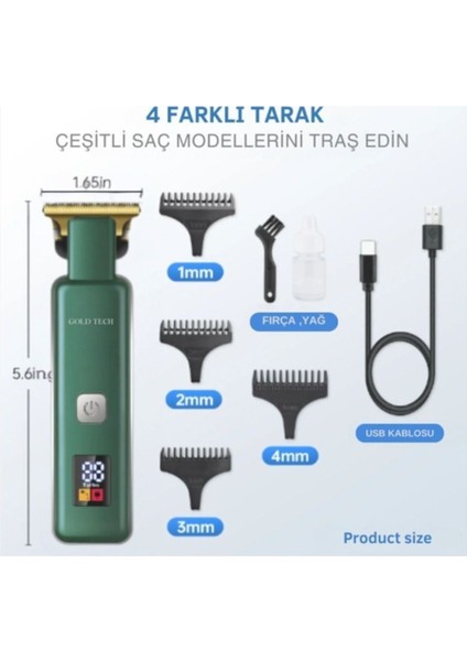 Dijital Şarj Göstergeli Fonksiyonlu Saç Sakal Vücut Kıl Kesme Makinesi fiyatları