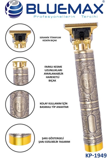 Suya Dayanıklı Budha Desenli Tıraş Makinesi, Şarj Göstergeli fiyatları