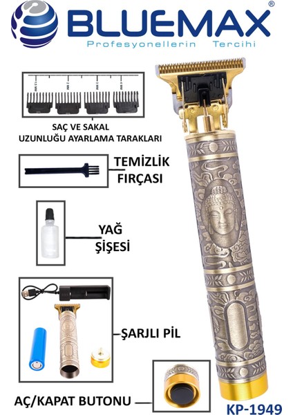 Suya Dayanıklı Budha Desenli Tıraş Makinesi, Şarj Göstergeli modelleri