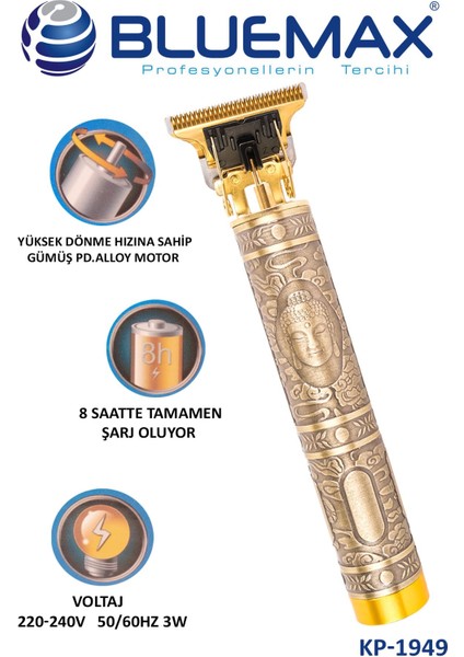 Suya Dayanıklı Budha Desenli Tıraş Makinesi, Şarj Göstergeli fırsatları