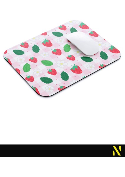 Çilek Desenli Renkli Ergonomik Mouse Pad - 23 cm x 19 cm - Kaydırmaz Taban Ev ve Ofis Kullanımı Için Ideal Fare Altlığı Mousepad modelleri