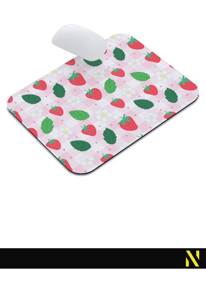 Çilek Desenli Renkli Ergonomik Mouse Pad - 23 cm x 19 cm - Kaydırmaz Taban Ev ve Ofis Kullanımı Için Ideal Fare Altlığı Mousepad indirimleri