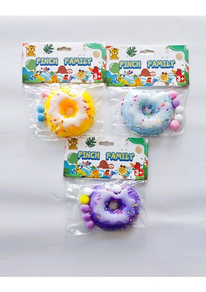 1 Adet Donut Squishy Oyuncağı Sukuşi (8x6,5cm) Rastgele Renk
