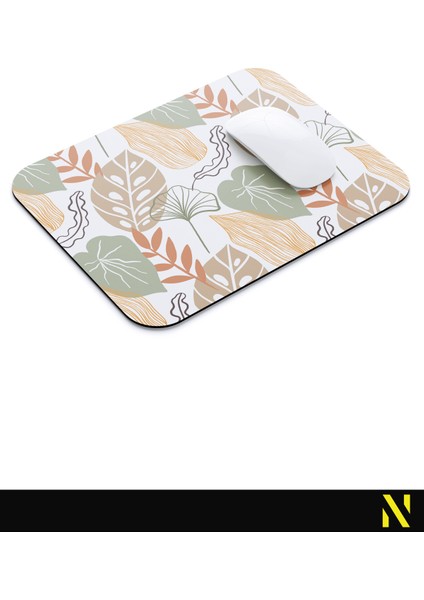 Soyut Yaprak Desenli Renkli Ergonomik Mouse Pad - 23 cm x 19 cm - Kaydırmaz Taban Ev ve Ofis Kullanımı Için Ideal Fare Altlığı Mousepad modelleri