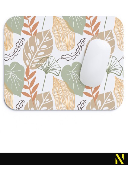 Soyut Yaprak Desenli Renkli Ergonomik Mouse Pad - 23 cm x 19 cm - Kaydırmaz Taban Ev ve Ofis Kullanımı Için Ideal Fare Altlığı Mousepad fırsatları