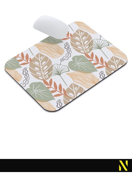 Soyut Yaprak Desenli Renkli Ergonomik Mouse Pad - 23 cm x 19 cm - Kaydırmaz Taban Ev ve Ofis Kullanımı Için Ideal Fare Altlığı Mousepad indirimleri