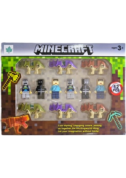 Minecraft Dinosaur Mods 12'li Figür Set modelleri