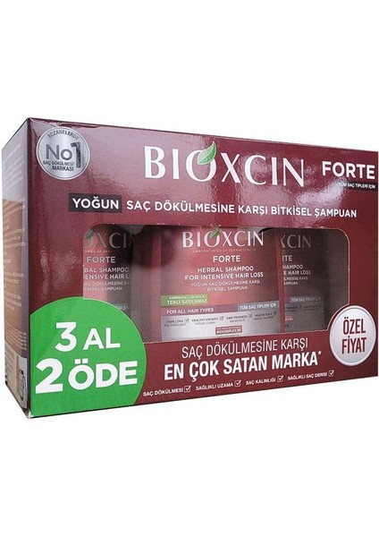 Forte Şampuan Tüm Saç Tipleri Için 3X300ML 3 Al 2 Öde