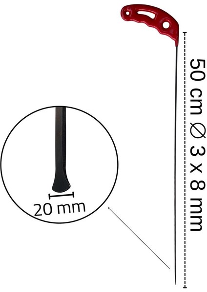 50 cm 3.8 mm Çap Büyük Ağız Balina Kuyruk Çubuk – S15-04