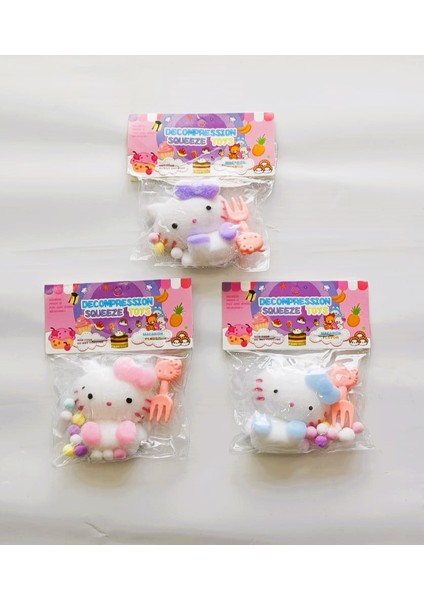 1 Adet Hello Kitty Squishy Oyuncağı Sukuşi (8x6,5cm) Rastgele Renk modelleri