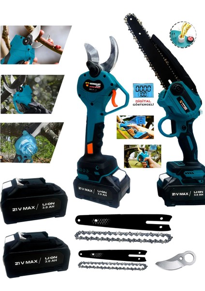 50 mm Budama Makası 24 cm Palalı Budama Testeresi Ağaç Kesme Dal Budama Makinesi