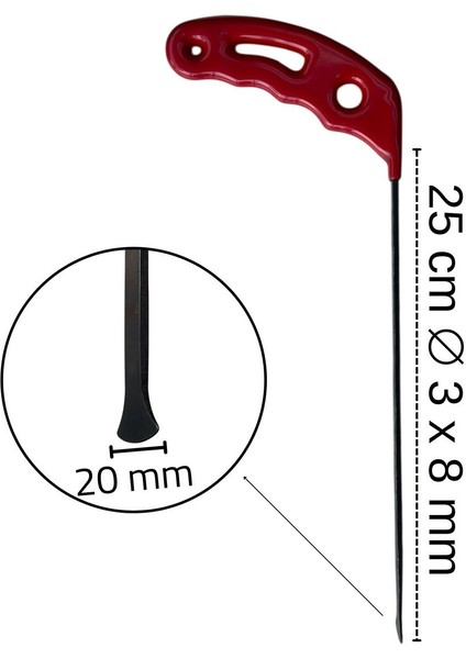 25 cm 3.8 mm Çap Büyük Ağız Balina Kuyruk Çubuk – S15-02