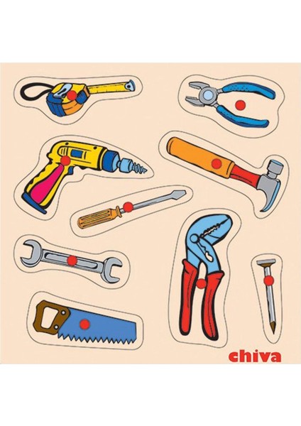 1001-CS Chiva, Tamir Aletleri Ahşap Puzzle