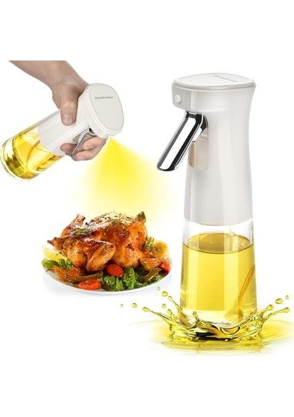 240ML Yağ Zeytinyağı Püskürtücü, Airfryer Sprey Şişesi, Cam Yağ Spreyi, Hava Fritözü Için Yağlık, Barbekü, Salata, Pişirme, Izgara Mutfak Aletleri, Yağdanlık (Beyaz) fiyatları