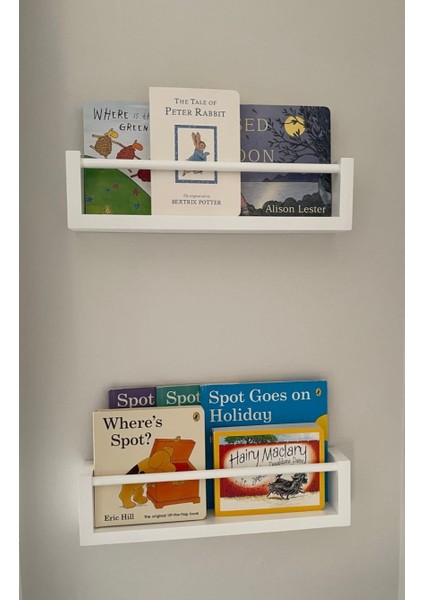 2 Adet Mdf Montessorie Çocuk Odası Eğitici Kitaplık Raf, Baharat Rafı, Banyo Organizer, Mutfak Organizer