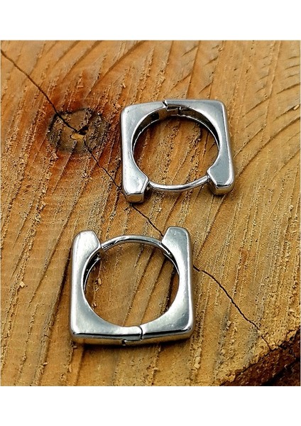 316 L Çelik Figürlü Kare Küpe