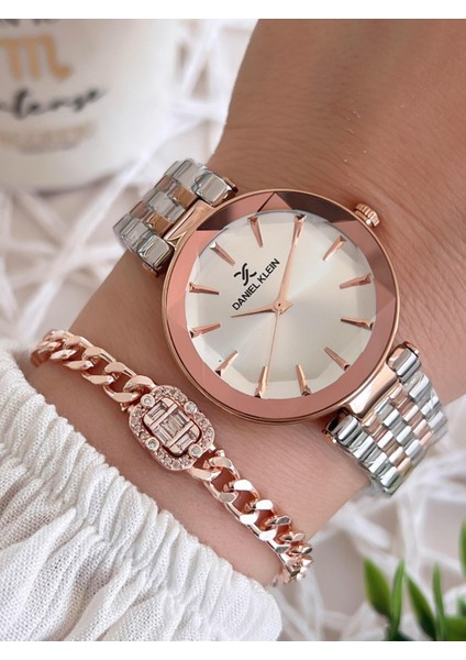 Çelik Kordon 3 Atm Suya Dayanıklı Özel Tasarım Kadın Kol Saat+Bileklik VS.BLKT.0485