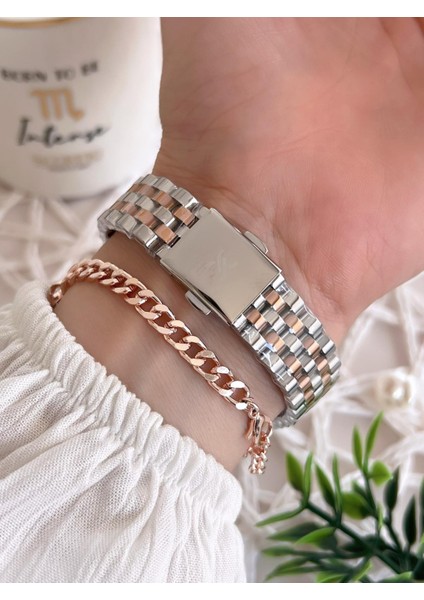 Çelik Kordon 3 Atm Suya Dayanıklı Özel Tasarım Kadın Kol Saat+Bileklik VS.BLKT.0485 modelleri