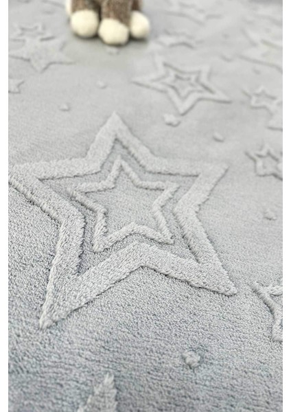 Stary Premium Puffy Peluş Kendinden Desenli Yıldızlı Kaymaz Taban Çocuk Halısı Oyun Halısı modelleri
