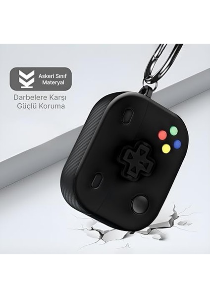 Airpods Pro 2 ile Uyumlu Gaming Serisi Hybrid Tasarım Kılıf - Iç Kısmı Tpu - Dış Kısmı Polikarbonat - Kenarları Fiber Karbon Kaplama Premium Tasarım ve Mükemmel Koruma (Siyah, Airpods Pro 2) modelleri
